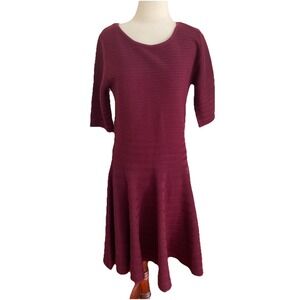 Cottagecore Dress Ivanka Trump Sweater Sz M Red Fit Flare